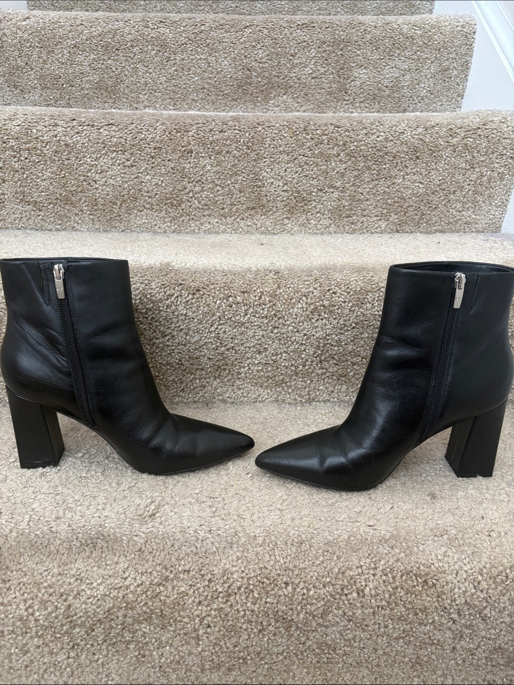 Marc Fisher Black Pointed-Toe Leather Ankle Bootie - Picture 7 of 7